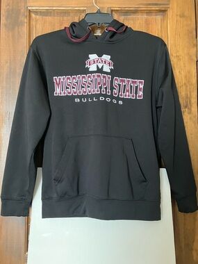 Colosseum Black Mississippi State Bulldogs Pullover Hoodie with Maroon Trim